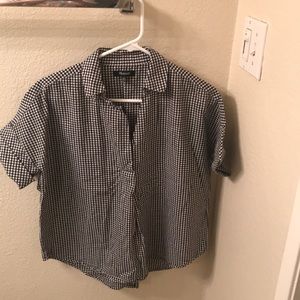Madewell gingham courier button back shirt